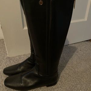 Women’s black leather Tory Burch Irene riding boots size 7.5